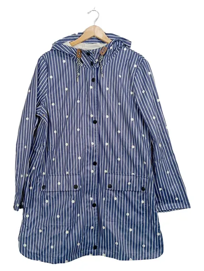 Tom Tailor Regenjacke Damen XL Blau Gestreift Kapuze Maritim