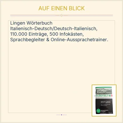 Wörterbuch Italienisch Deutsch Lingen 110.000 Einträge Sprachbegleiter Reise