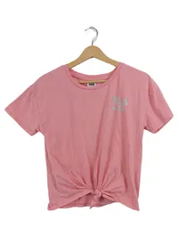 FILA Damen T-Shirt Crop Top Rosa Silber Logo Gr. XL Sportlich 1