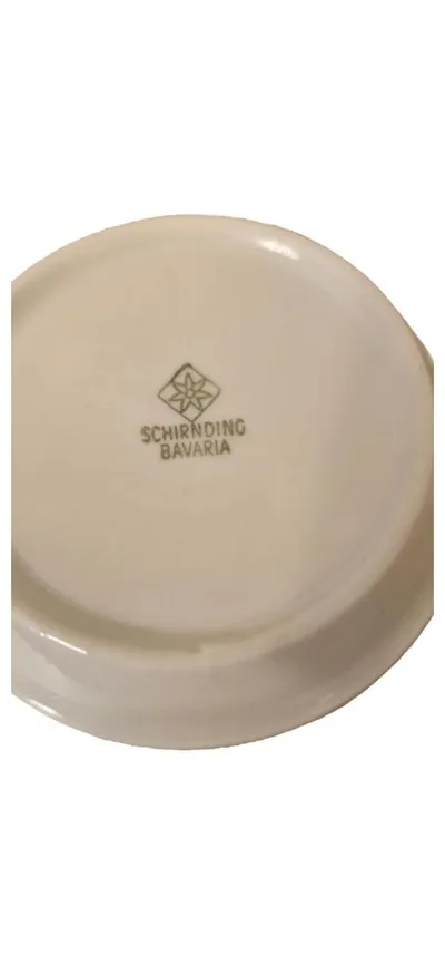 Schirnding Bavaria Suppenterrine Deckel Retro Design Orange Weiß Porzellan