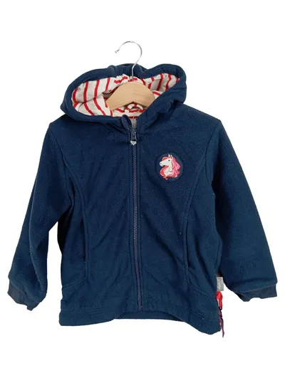 Sigikid Fleecejacke Mädchen Gr. 116 Blau Einhorn Kapuze Reißverschluss