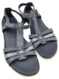 ECCO Damen Sandalen Gladiator Leder Grau Größe 39 Komfort Sommer 1