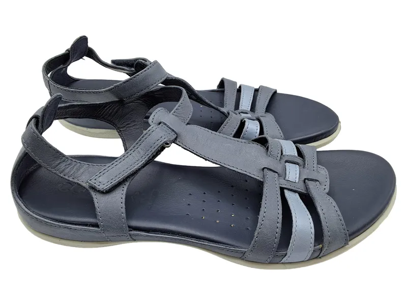 ECCO Damen Sandalen Gladiator Leder Grau Größe 39 Komfort Sommer 2