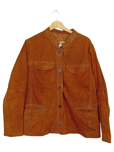 Rick Cardona Damen Wildlederjacke Gr. 48 Braun Vintage Suede