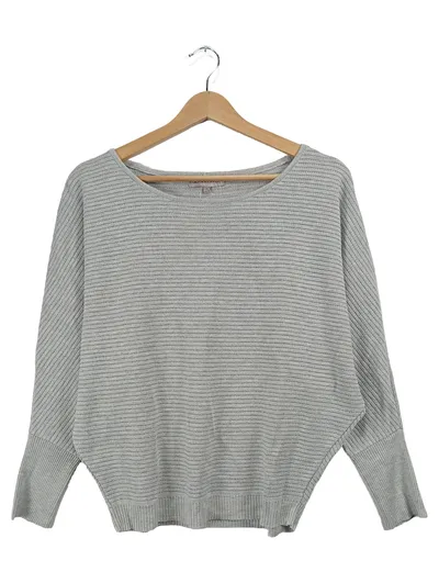 Amaryllis Damen Pullover Gr. M 38 Grau Metallic Fledermausarm Casual