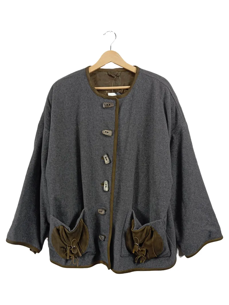 Dagmar Ertinger Damen Trachtenjacke Gr. 40 Grau 100% Wolle Trachten 1