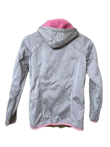 Crivit Outdoorjacke Kinder Gr. 158/164 Grau Pink Kapuze Softshell