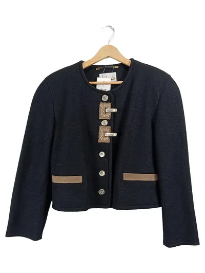 Krüger Feelings Damen Trachten Janker Jacke Gr. 38 Schwarz Wolle