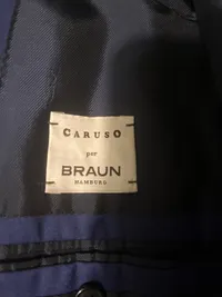 Caruso per Braun Hamburg Anzughose Herren Gr. 52 Dunkelblau Viskose 2
