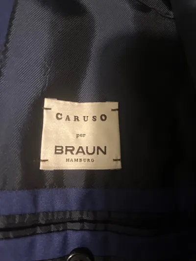 Caruso per Braun Hamburg Anzughose Herren Gr. 52 Dunkelblau Viskose
