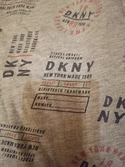 DKNY Herren T-Shirt Grau Allover Logo Print Streetwear Gr. XL