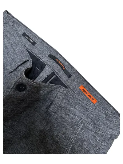Alberto Herren Hose Regular Slim Fit Grau Größe 32 Chino Casual