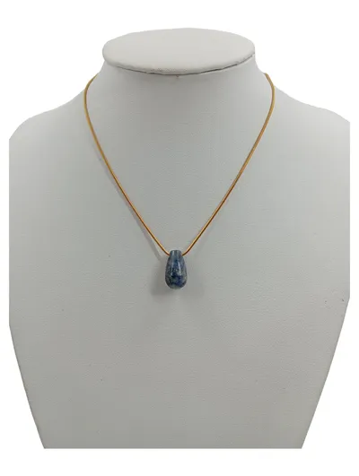 Purelei Halskette Anhänger Sodalith Blau Gold Schlangenkette Damen 21cm