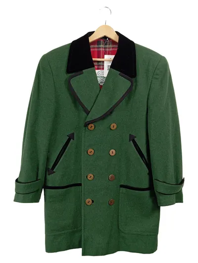Gaisberger Couture Trachtenmantel Damen Gr. 36 Grün Wolle Merino Vintage