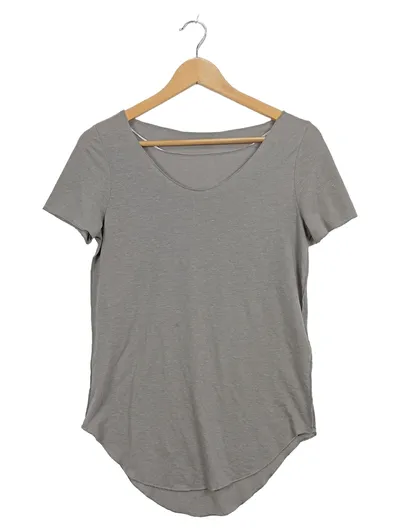 VERO MODA Damen T-Shirt Gr. S Grau Basic Kurzarm Rundhals
