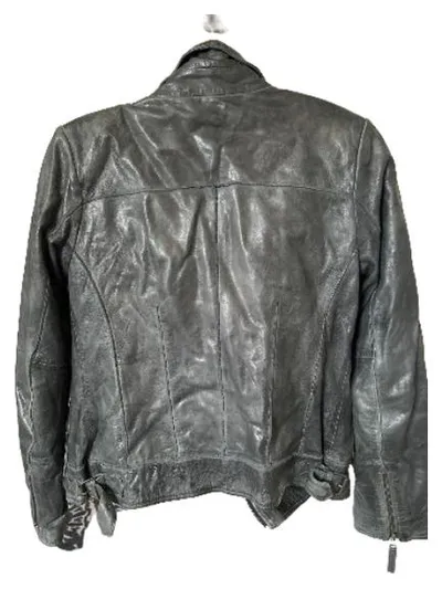 YAYA Damen Lederjacke Bikerjacke Grau Gr. 36 S Urban Vintage