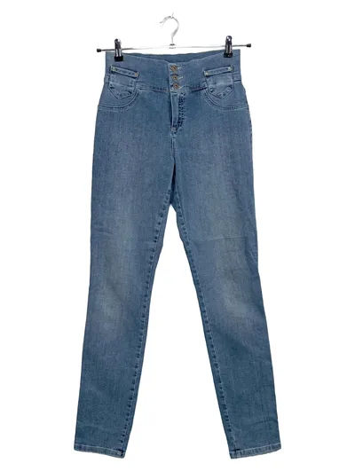 DREAMSTAR Damen Jeans Straight Leg High Waist Gr. 40 Hellblau Stretch