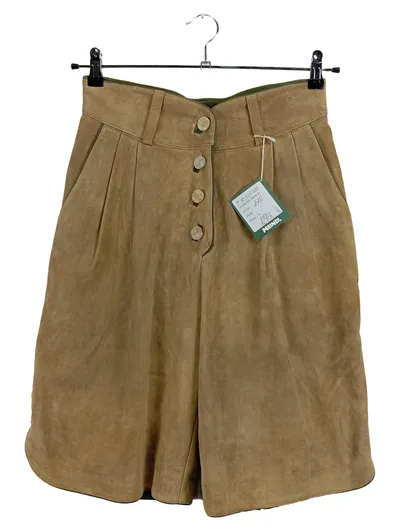 Meindl Lederhose Damen Gr. 40 Beige Kurz Trachten Bermuda