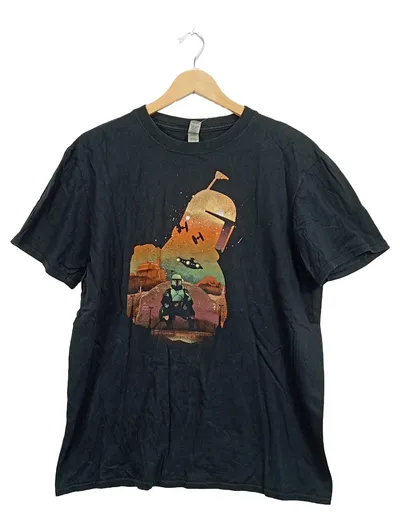 Gildan Star Wars Boba Fett Herren T-Shirt Gr. L Schwarz Grafik Print