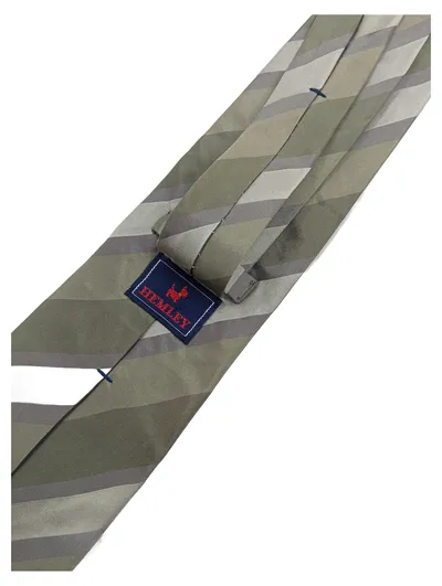 Hemley Krawatte Herren Seide gestreift grau Business 146cm