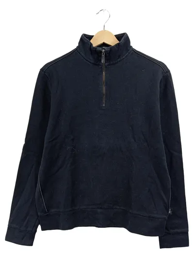 BOSS Hugo Boss Herren Pullover Half-Zip Sweatshirt Schwarz Gr. M