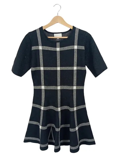Apricot Damen Strickkleid kariert Schwarz Weiß Gr. M/40 A-Linie