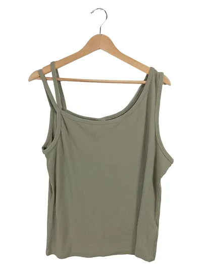 Pageone Damen Top Tanktop Gr. XXL Grün Rippstrick Ärmellos