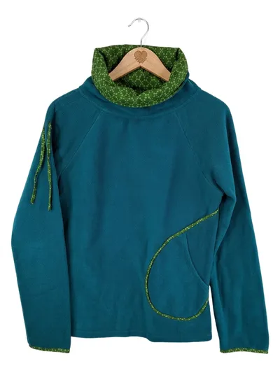 Tranquillo Damen Fleece Pullover Petrol Gr. M Outdoor Rollkragen