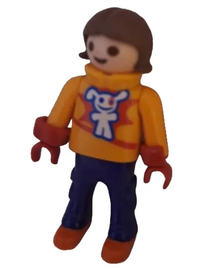 Playmobil Kind mit Hasenpullover Figur Junge orange 5.5 cm
