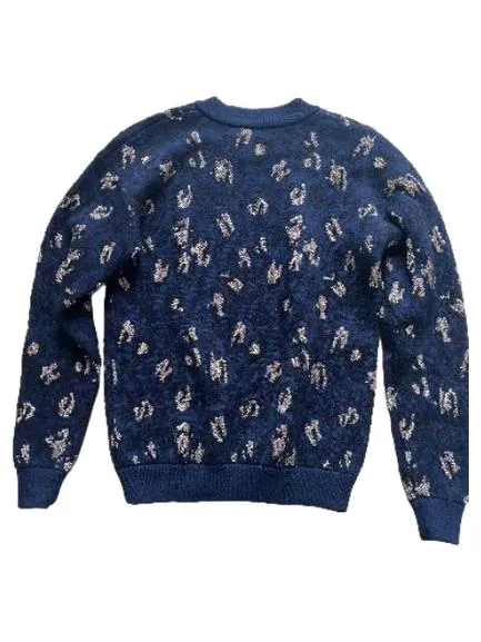 & Other Stories Pullover Leo-Muster Damen Gr. S Blau Strick 3