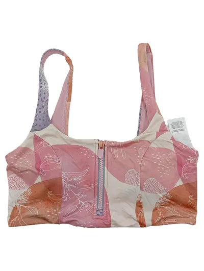 O'NEILL Damen Bikini Oberteil Rosa Floral Reißverschluss Gr. 36 S