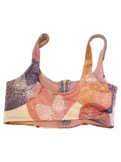 O'NEILL Damen Bikini Oberteil Rosa Floral Reißverschluss Gr. 36 S