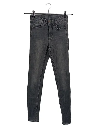 Monki Damen Jeans Slim Fit Hose Grau Gr. W25 34 XS Basic