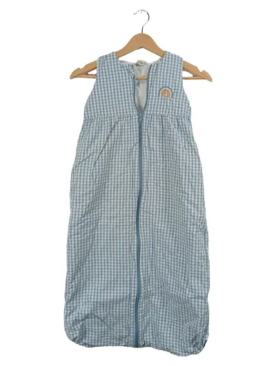 ALANA Baby Schlafsack 100cm 2 TOG Karo Blau Weiß Regenbogen Baumwolle