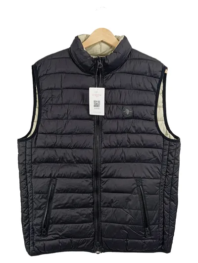 U.S. Polo Assn. Herren Steppweste Gr. 50/L Schwarz Wendeweste