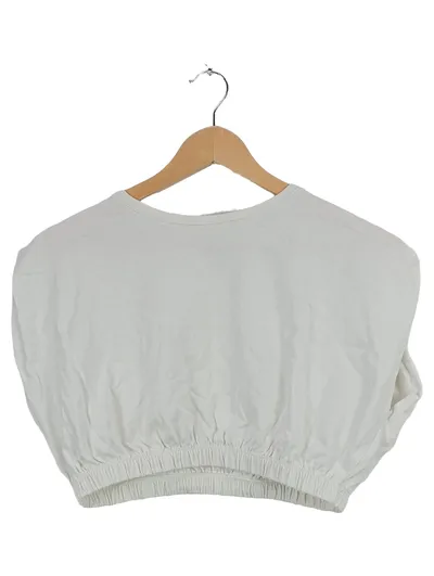 LeGer by Lena Gercke Damen Crop Top Weiß Gr. 38 M Baumwolle Casual