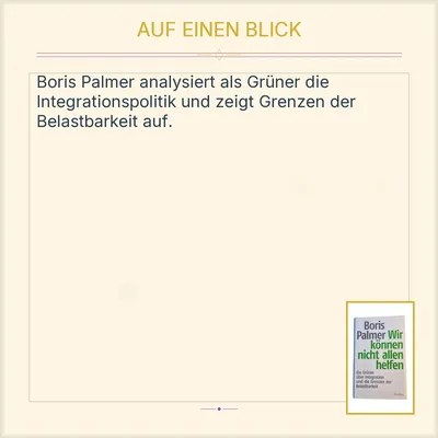 Boris Palmer Wir können nicht allen helfen Grüner Integration Grenzen Siedler