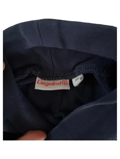 LIEGELIND Baby Strampler Gr. 50 Blau mit Füßen Bärenmotiv Neugeboren