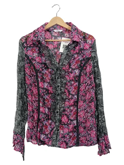 Miss Etam Damen Bluse Blumenmuster Rüschen Gr. M mehrfarbig romantisch