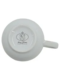 Burg Lindau Tasse Rosenmuster Feines Porzellan Goldrand Weiß Rosa 2