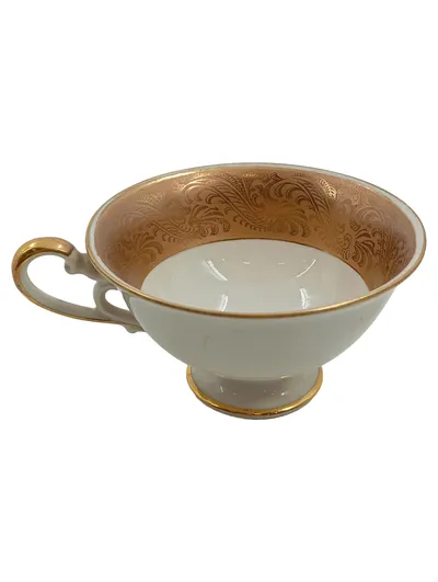 Bavaria Elfenbein Porzellan Tasse Gold Dekor Vintage Kaffeetasse