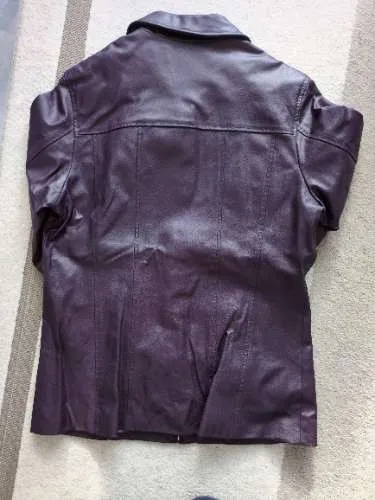 inpuncto Lederjacke Damen Gr. 40 Lila Casual Echtleder Reißverschluss