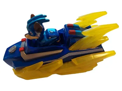 Paw Patrol Mighty Pups Charged Up Chase Fahrzeug Spielzeug Blau Gelb