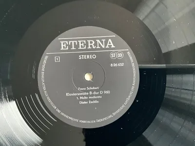 Franz Schubert Klaviersonate B-dur D 960 Vinyl LP Eterna 8 26 652 Dieter Zechlin
