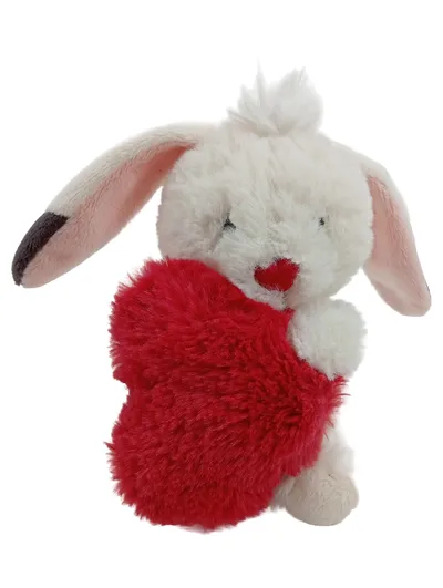 NICI Plüschtier Hase mit rotem Herz Kuscheltier weiß 13 cm