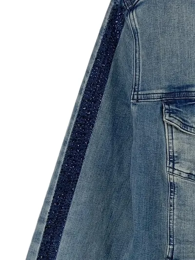 Via Appia Due Damen Jeansjacke Gr. 42 Blau Glitzer-Streifen