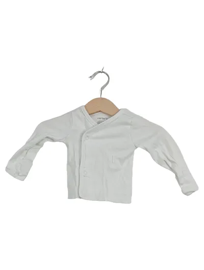 Carter's Baby Langarmshirt Wickelshirt Newborn Gr. 50 Weiß Baumwolle