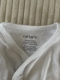 Carter's Baby Langarmshirt Wickelshirt Newborn Gr. 50 Weiß Baumwolle 2