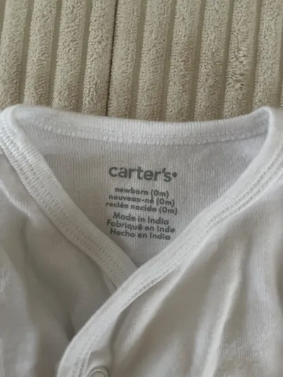Carter's Baby Langarmshirt Wickelshirt Newborn Gr. 50 Weiß Baumwolle