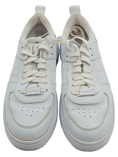 HUGO Sneaker Low Damen Gr. 38 Weiß Leder Casual Schnürschuh